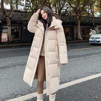 雪中飞 时尚简约长款女式可脱卸帽羽绒服秋冬日常保暖舒适女