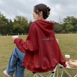 雪中飞 早春连帽开衫外套女2026新款上衣爆款休闲运动百搭宽松卫衣