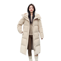 雪中飞 时尚简约长款女式可脱卸帽羽绒服秋冬日常保暖舒适女