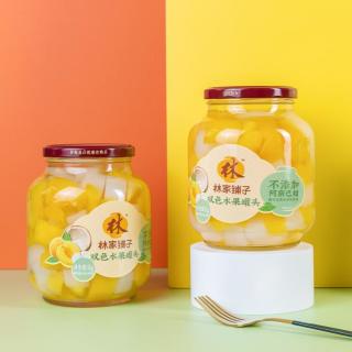林家铺子 1kg*2罐双色黄桃椰果什锦水果罐头