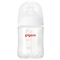 贝亲 玻璃奶瓶宽口径防胀气160ml S号奶嘴 1月+ AA186
