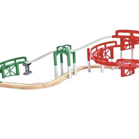 Hape 儿童木质轨道玩具立体螺旋冒险家拓展包