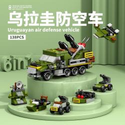 乐乐兄弟 六合一系列积木玩具 8971-1防空车138颗粒
