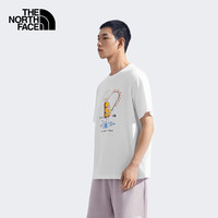 北面 短袖T恤男女款印花宽松短袖户外休闲8GZ3 白色/FN4