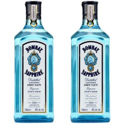 百加得 2支装 孟买蓝宝石750ml 金酒杜松子金汤力洋酒
