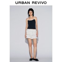 URBAN REVIVO UYY460203 撞色波点蝴蝶结 冷灰印花 L 女士吊带背心