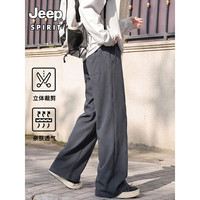 JEEP SPIRIT 吉普 休闲裤男女同款亲肤舒适透气轻薄户外登山裤弯刀垂感休闲裤 灰色 3XL