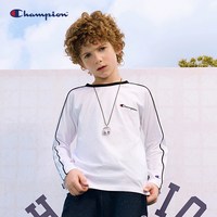 Champion 冠军儿童纯棉复古学院风纯色百搭运动长袖T恤26秋季新款
