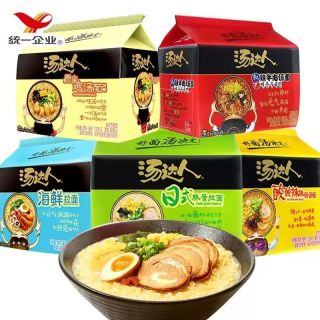 统一 汤达人方便面5袋日式海鲜酸辣泡面袋装拉面速食批发宿舍食品