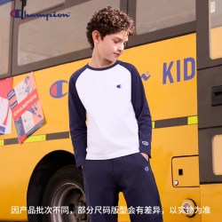 Champion 冠军男女儿童青少年亲子插肩舒适休闲简约长袖T恤26秋季