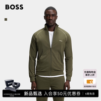 BOSS（服装） BOSS博斯 男士刺绣徽标装饰棉质拉链休闲夹克 348-橄榄绿 S