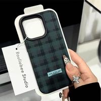 C 【裸机手感】青蓝格纹 iPhone6-17系列苹果手机壳