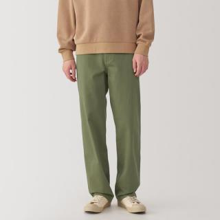 無印良品 MUJI 无印良品 男式水洗丝光斜纹宽版裤长裤子男士休闲裤秋季