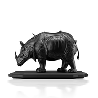 upoint Art Studio 《未抵达的存在》犀牛雕塑艺术摆件青铜模型家居装饰收藏品 黑色