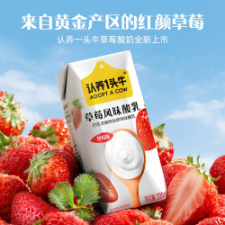 认养一头牛 丹东红颜草莓风味酸奶 200g*10盒