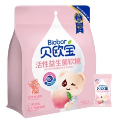 贝欧宝 活性益生菌软糖225g水蜜桃味小熊糖果儿童宝宝健康营养零食喜糖