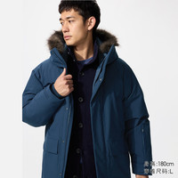优衣库 男装女装高级保暖羽绒大衣外套冰雪羽绒 深蓝色 M