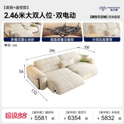 帕沙曼 羊羔绒电动沙发布艺现代简约小户型多功能可折叠伸缩沙发床