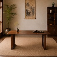 老榆木中式实木茶桌禅意书桌办公桌写字台家用简约画案餐桌茶台