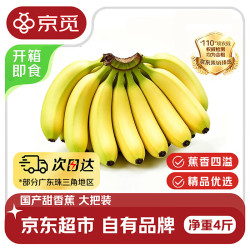 京觅 东莞精品大把甜香蕉 净重4斤 单根150g+即食甜蕉生鲜水果源头直发