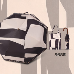 温诗欧 三折黑胶印花卡通防晒伞