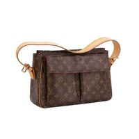 LOUIS VUITTON 中古95新lv/路易威登/骆驼豆腐老花单肩包植鞣革内里更新