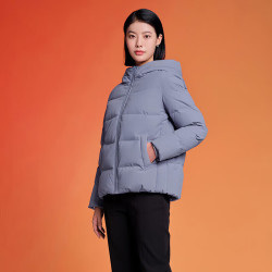 坦博尔 羽绒服女蓄热保暖宽松连帽短款外套时尚韩版厚款 芙蓉兰 S (160)