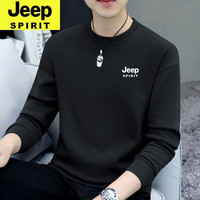 JEEP SPIRIT JEEPSPIRIT吉普运动卫衣男休闲圆领春秋潮流新款长袖T恤打低加绒