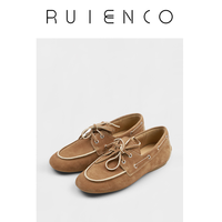 Ruien.Co MIU系蝴蝶结乐福鞋 无革柔高丝光牛绒羊皮豆豆鞋