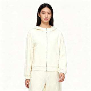 李宁 女子春季运动时尚系列透气宽松百搭开衫连帽卫衣AWDU046-B品
