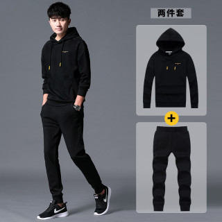 2026新款运动服套装男春秋季连帽套头长袖卫衣男青少年帅气两件套