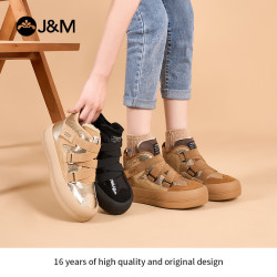 J&M 保暖厚底新款雪地靴加绒雪地靴女款爆款雪地正品棉鞋