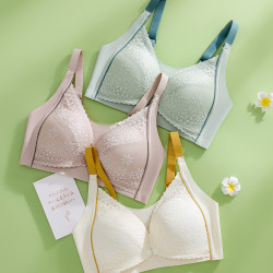 哺乳内衣前开扣无钢圈防下垂聚拢孕期产后喂奶薄款防走光孕妇文胸