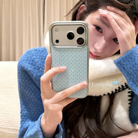 磨砂韩系ins简约治愈波点适用于17pro女16promax15手机壳