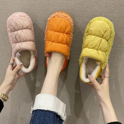 踩屎感棉拖鞋女秋冬季加绒室内居家保暖厚底防水防滑产后月子鞋女