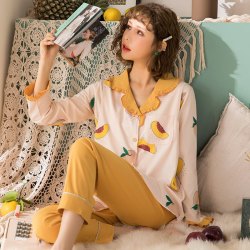 穗曼凤 月子服夏季薄款产后3-4月份喂奶哺乳孕妇睡衣春秋怀孕期坐月套装