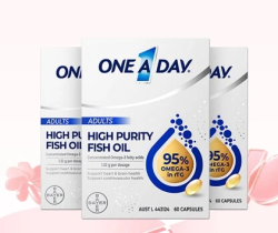 ONE A DAY 水晶鱼油95%高纯度omega3深海鱼油软胶囊DHA60粒*3