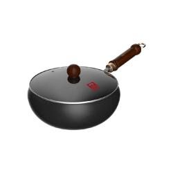 康巴赫 大肚铁锅 0涂层不粘 炒锅24cm