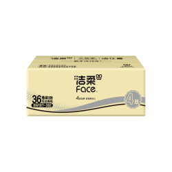洁柔 大号无芯卷纸黑Face加厚4层 100g/卷*36卷（拍2到手72卷）