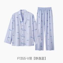 ZAO FU NIAO 大码睡衣女款2026新款春秋季薄款长袖长裤纯棉腊肠狗家居服
