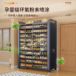 洛能 鞋柜钢制家用门口靠墙一体2026新款防尘鞋架入户大容量多层收纳柜