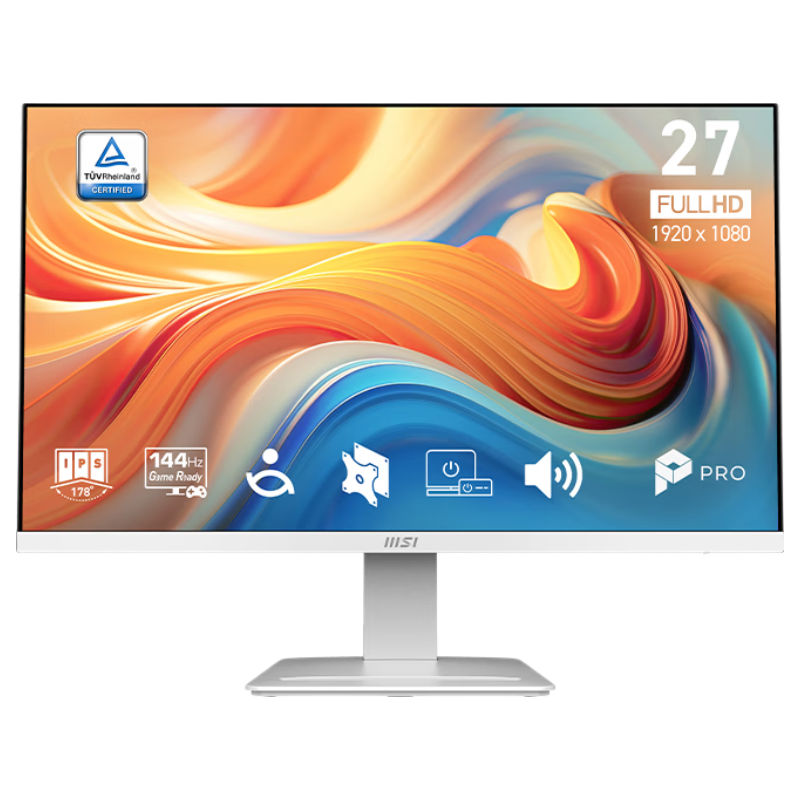 微星 PRO MP273W E14A 144Hz高刷 白色 27英寸 IPS显示器