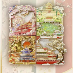 赋闲 北京文创春夏秋冬四季流沙冰箱贴伴手礼物春天限定仲夏之梦 北京春夏秋冬四季冰箱贴