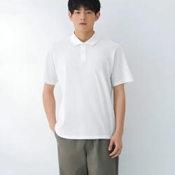 無印良品 MUJI 防紫外线凉感珠地网眼短袖POLO衫 白色 XL