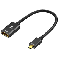毕亚兹 Micro HDMI转HDMI母头 4K60Hz高清 公对母转接线