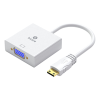 毕亚兹 Mini HDMI转VGA线 带音频接口 高清转换器