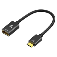 毕亚兹 Mini HDMI转标准HDMI母口 4K60Hz高清公对母转换头
