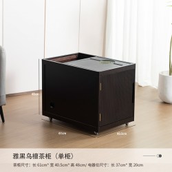 实木移动茶水柜家用黑胡桃木茶台客厅小茶几烧水壶一体边柜茶边几
