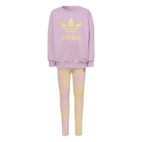 adidas 三叶草 CREW SET 女小童针织长袖套装
