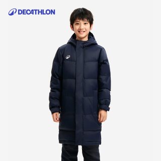 迪卡侬 儿童羽绒服长款男童秋冬加厚保暖鸭绒上衣连帽外套KIDD